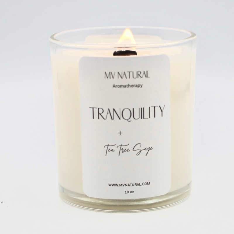 Tranquility Candle Tea Tree + Mint  Aromatherapy  Coconut Wax Candle