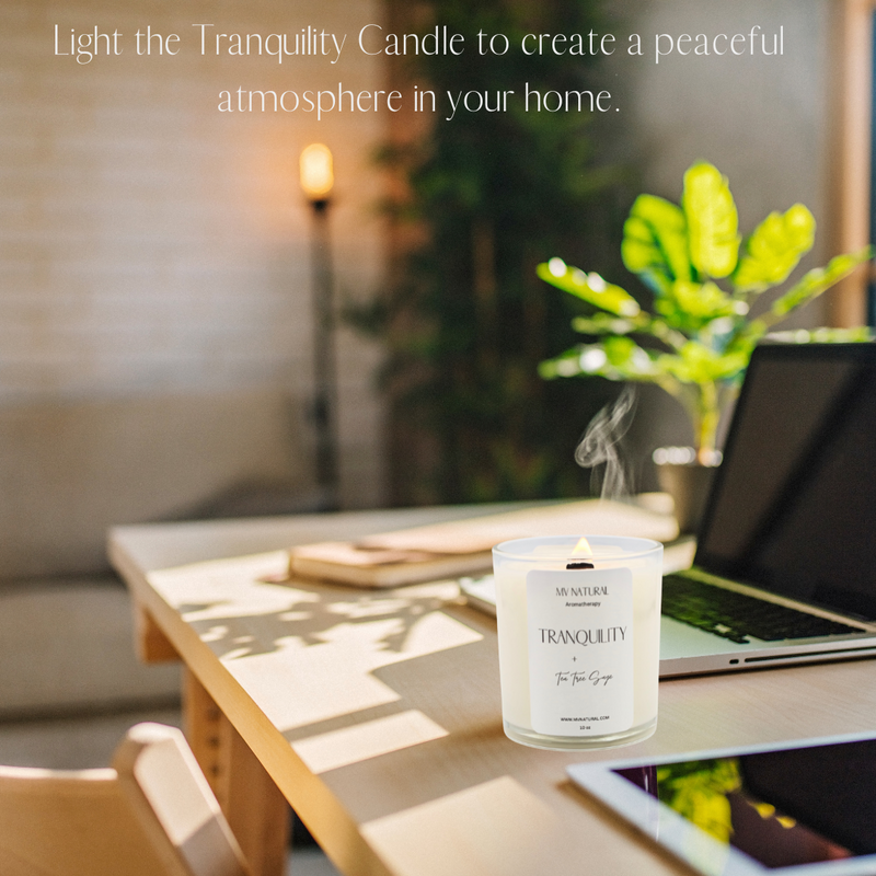 Tranquility Candle Tea Tree + Mint  Aromatherapy  Coconut Wax Candle
